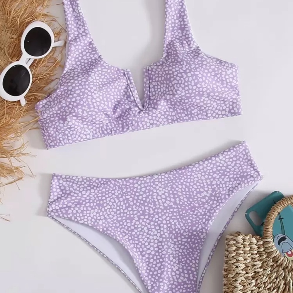 SHEIN Lilac Textured Bikini Set